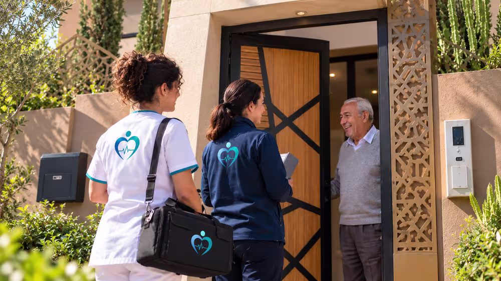 The Sanad Care team arriving at a patient's home in Marrakech